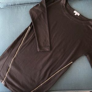 Just Fab Black Zipper Dress